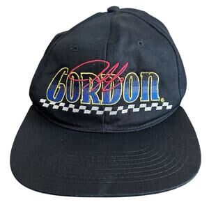 Vintage 1990s Jeff Gordon Number 24 Nascar Embroidered CSA Black Snapback Hat